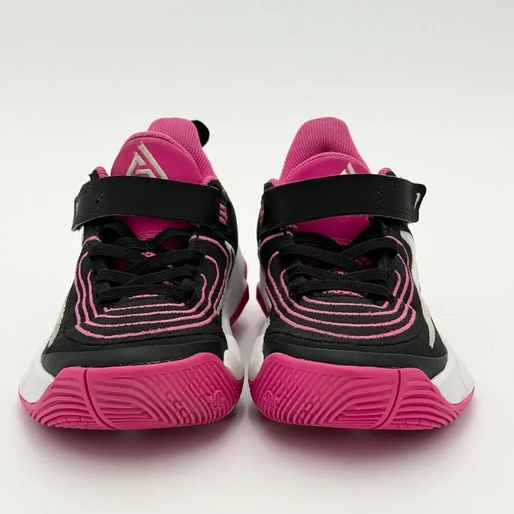 Nike Giannis Immortality 4 Hook and Loop Slip-On Black Laser Fuchsia White Sneak